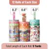 imageMr Pen Cute Washi Tape for Journaling 24 Rolls 12 x 75mm Wide ampamp 12 x 15mm Wide 3 MeterRoll Decorative Gold Foil Washi Tape Set