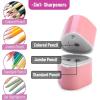 imageMr Pen Handheld Pencil Sharpener for Colored Pencils 6 Pack 3 Holes with Different Sizes Large Waste Box Pastel Garden Barrels Colored Pencil Sharpeners Manual