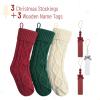 imageMr Pen Personalized Christmas Stockings with Wooden Name Tags Set of 3 18quot Cable Knit Stockings for Christmas Cable Knit Christmas Stocking for Christmas Large Knit Stockings Christmas