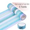 imageMr Pen Washi Tape Set 15 Rolls 5 YardsRoll Ocean Breez Design Gold Foil Washi Tape for Journaling 6 x 15mm 6 x 10mm ampamp 3 x 7mm WideOcean Breez