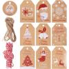 imageMr Pen Christmas Gift Tags 100 pcs with Hemp Rope 10 Designs Kraft Paper Tags Gift Tags with String Brown Tags Christmas Tags for Gifts Gift Bag Tags for Gift Bags Gift Tag