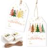 imageMr Pen Christmas Gift Tags 100 pcs with Hemp Rope 2 Designs Watercolor Plants Paper Tags Holiday Gift Tags with String Christmas Tags for Gifts Gift Bag Tags for Gift Bags