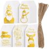 imageMr Pen Christmas Gift Tags 100 pcs with Hemp Rope 5 Designs Gold Foil Paper Holiday Gift Tags with String Christmas Tags for Gifts Gift Bag Tags for Gift Bags Gift Tag