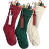 imageMr Pen Personalized Christmas Stockings with Wooden Name Tags Set of 3 18quot Cable Knit Stockings for Christmas Cable Knit Christmas Stocking for Christmas Large Knit Stockings Christmas