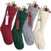 imageMr Pen Personalized Christmas Stockings with Wooden Name Tags Set of 4 18quot Colorful Cable Knit Stockings for Christmas Cable Knit Christmas Stocking for Christmas Large Knit Stockings Christmas