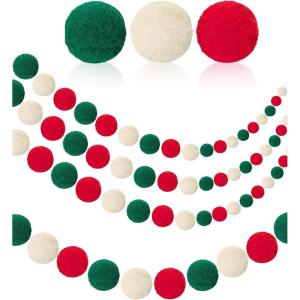 imageMr Pen Christmas Pom Pom Garland 3 Pack 196Ft Pom Pom Garland Christmas Ball Garland Christmas Garlands for Decoration Christmas Felt Garland Felt Christmas Garland for Tree