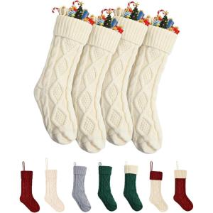 imageMr Pen Christmas Stockings 4 Pack 18quot Cream Stockings Christmas Stockings for Christmas Stocking Christmas Cream Knit Stockings Christmas Stocking Cream Christmas StockingsCream