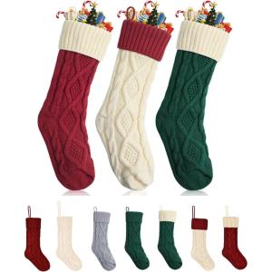 imageMr Pen Christmas Stockings 4 Pack 18quot Cream Stockings Christmas Stockings for Christmas Stocking Christmas Cream Knit Stockings Christmas Stocking Cream Christmas StockingsRed  Cream  Green
