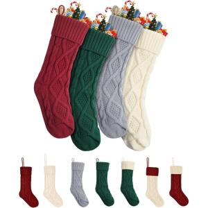 imageMr Pen Christmas Stockings 4 Pack 18quot Cream Stockings Christmas Stockings for Christmas Stocking Christmas Cream Knit Stockings Christmas Stocking Cream Christmas StockingsRed  Cream  Green  Grey