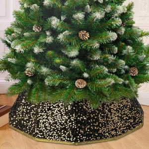 imageMr Pen Christmas Tree Collar 28quot Gold Sequin Base Cover for Artificial and Pencil Trees Xmas Tree CollarGold Sequin