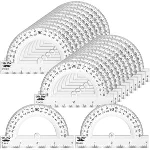 imageMr Pen Clear Protractor 4 Inch 24 Pack Clear Plastic Small Protractor School24 Pcs
