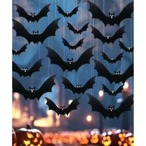 imageMr Pen Halloween Decoration Hanging Bats 3 Sizes 18 pcs Outdoor Hanging Bats Halloween