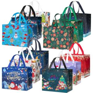 imageMr Pen Reusable Christmas ampamp Xmas Gift Bags  12 Styles ampamp Handles Holiday Totes