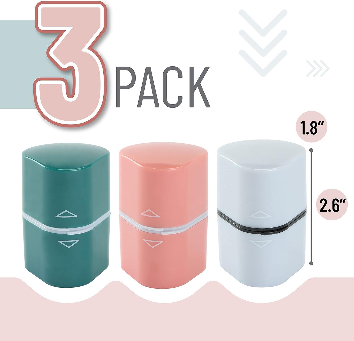 imageMr Pen Handheld Pencil Sharpener for Colored Pencils 6 Pack 3 Holes with Different Sizes Large Waste Box Soft Pastel Barrels Colored Pencil Sharpeners ManualWhite  Green  Pink
