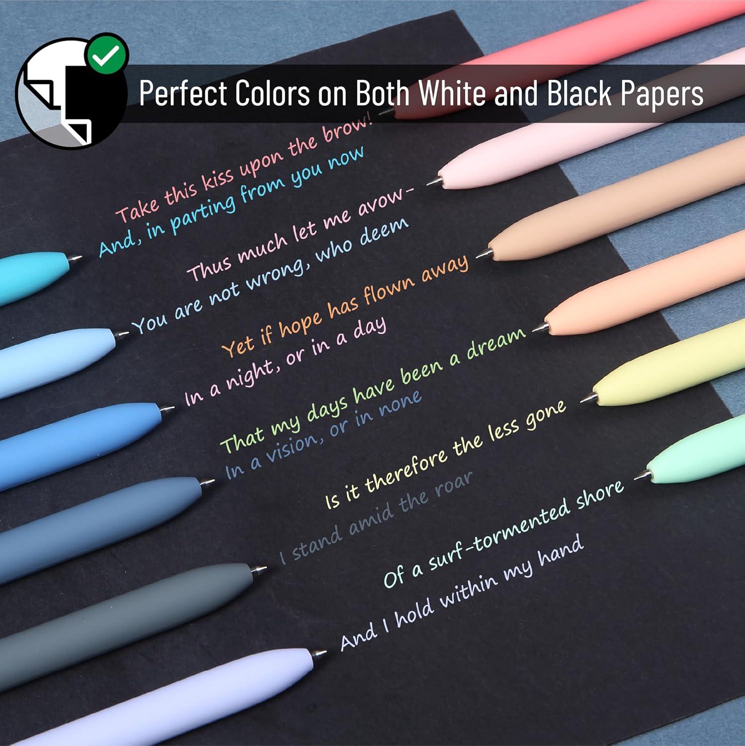 imageMr Pen Retractable Cute Gel Pens for Journaling 12 Pack Assorted Color 07 mm Pastel Barrels Smooth Writing Aesthetic Pens for Women
