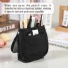 imageMr Pen Cute Pencil Case Pouch Sit ampamp Lay MeshView Design Black ampamp Gray Interior Pocket ampamp 2 Elastic Binder Loops Standing Pencil Case for Girls and Boys