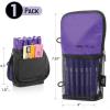 imageMr Pen Cute Pencil Case Pouch Sit ampamp Lay MeshView Design Black ampamp Purple Interior Pocket ampamp 2 Elastic Binder Loops Standing Pencil Case for Girls and Boys