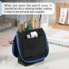 imageMr Pen Cute Pencil Case Pouch Sit ampamp Lay MeshView Design Black with Blue Zipper Interior Pocket ampamp 2 Elastic Binder Loops Standing Pencil Case for Girls and Boys
