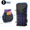 imageMr Pen Cute Pencil Case Pouch Sit ampamp Lay MeshView Design Black with Blue Zipper Interior Pocket ampamp 2 Elastic Binder Loops Standing Pencil Case for Girls and Boys