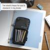 imageMr Pen Cute Pencil Case Pouch Sit ampamp Lay MeshView Design Black with Blue Zipper Interior Pocket ampamp 2 Elastic Binder Loops Standing Pencil Case for Girls and Boys