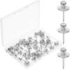 imageMr Pen Double Headed Picture Hanging Nails 100 pcs Double Headed Nails with Storage Box Black Thumb Tacks for Wall Black Push Pins for Wall Pins for HangingSilver