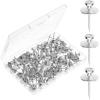 imageMr Pen Double Headed Picture Hanging Nails 100 pcs Double Headed Nails with Storage Box Black Thumb Tacks for Wall Black Push Pins for Wall Pins for HangingSilver