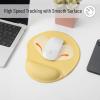 imageMr Pen Ergonomic Mouse Pad with Wrist Rest Light Gray Breathable Fabric with Memory Foam Cushion NonSlip Rubber Base Gel Mouse Pad with Wrist SupportYellow