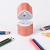 imageMr Pen Handheld Pencil Sharpener for Colored Pencils 6 Pack 3 Holes with Different Sizes Large Waste Box Soft Pastel Barrels Colored Pencil Sharpeners ManualYellow  Purple  Pink