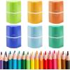 imageMr Pen Handheld Pencil Sharpener for Colored Pencils 6 Pack 3 Holes with Different Sizes Large Waste Box Soft Pastel Barrels Colored Pencil Sharpeners ManualSpring Colors