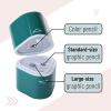 imageMr Pen Handheld Pencil Sharpener for Colored Pencils 6 Pack 3 Holes with Different Sizes Large Waste Box Soft Pastel Barrels Colored Pencil Sharpeners ManualWhite  Green  Pink