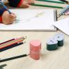 imageMr Pen Handheld Pencil Sharpener for Colored Pencils 6 Pack 3 Holes with Different Sizes Large Waste Box Soft Pastel Barrels Colored Pencil Sharpeners ManualWhite  Green  Pink