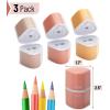 imageMr Pen Handheld Pencil Sharpener for Colored Pencils 6 Pack 3 Holes with Different Sizes Large Waste Box Soft Pastel Barrels Colored Pencil Sharpeners ManualBoho Theme