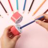 imageMr Pen Handheld Pencil Sharpener for Colored Pencils 6 Pack 3 Holes with Different Sizes Large Waste Box Soft Pastel Barrels Colored Pencil Sharpeners ManualRetro Colors