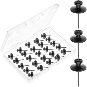 imageMr Pen Double Headed Picture Hanging Nails 100 pcs Double Headed Nails with Storage Box Black Thumb Tacks for Wall Black Push Pins for Wall Pins for HangingBlack