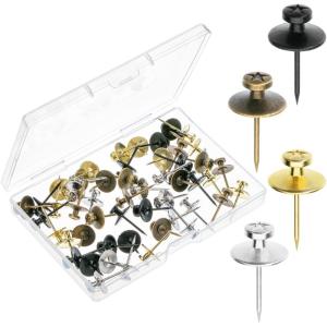 imageMr Pen Double Headed Picture Hanging Nails 100 pcs Double Headed Nails with Storage Box Black Thumb Tacks for Wall Black Push Pins for Wall Pins for HangingBlack  Bronze  Silver  Gold