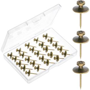 imageMr Pen Double Headed Picture Hanging Nails 100 pcs Double Headed Nails with Storage Box Black Thumb Tacks for Wall Black Push Pins for Wall Pins for HangingBronze