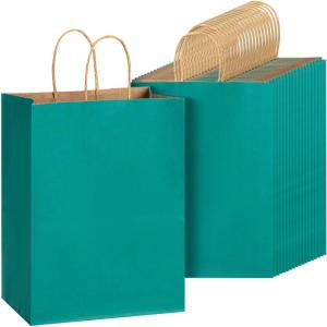 imageMr Pen Paper Gift Bags with Handles 60 Pack 76quot x 47quot x 106quot Green Medium Size Craft Paper Bags with Handles Bulk Party Favor Bag