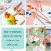 imageMr Pen Artist Paint Brushes for Acrylic Painting 10 pcs Soft Gray Ergonomic Wooden Handle Synthetic Bristles in Different Sizes ampamp Shapes Watercolor BrushesSoft Ochre