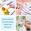 imageMr Pen Artist Paint Brushes for Acrylic Painting 10 pcs Soft Gray Ergonomic Wooden Handle Synthetic Bristles in Different Sizes ampamp Shapes Watercolor BrushesSoft Purple