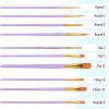imageMr Pen Artist Paint Brushes for Acrylic Painting 10 pcs Soft Gray Ergonomic Wooden Handle Synthetic Bristles in Different Sizes ampamp Shapes Watercolor BrushesSoft Purple