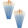 imageMr Pen Artist Paint Brushes for Acrylic Painting 10 pcs Soft Gray Ergonomic Wooden Handle Synthetic Bristles in Different Sizes ampamp Shapes Watercolor BrushesBlue