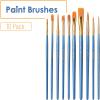 imageMr Pen Artist Paint Brushes for Acrylic Painting 10 pcs Soft Gray Ergonomic Wooden Handle Synthetic Bristles in Different Sizes ampamp Shapes Watercolor BrushesBlue