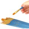 imageMr Pen Artist Paint Brushes for Acrylic Painting 10 pcs Soft Gray Ergonomic Wooden Handle Synthetic Bristles in Different Sizes ampamp Shapes Watercolor BrushesBlue