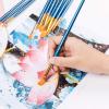imageMr Pen Artist Paint Brushes for Acrylic Painting 10 pcs Soft Gray Ergonomic Wooden Handle Synthetic Bristles in Different Sizes ampamp Shapes Watercolor BrushesBlue