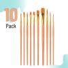 imageMr Pen Artist Paint Brushes for Acrylic Painting 10 pcs Soft Gray Ergonomic Wooden Handle Synthetic Bristles in Different Sizes ampamp Shapes Watercolor BrushesSoft Ochre