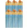imageMr Pen Artist Paint Brushes for Acrylic Painting 10 pcs Soft Gray Ergonomic Wooden Handle Synthetic Bristles in Different Sizes ampamp Shapes Watercolor BrushesBlue