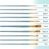 imageMr Pen Artist Paint Brushes for Acrylic Painting 10 pcs Soft Ochre Ergonomic Wooden Handle Synthetic Bristles in Different Sizes ampamp Shapes Watercolor BrushesBlue