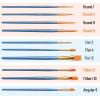 imageMr Pen Artist Paint Brushes for Acrylic Painting 10 pcs Soft Ochre Ergonomic Wooden Handle Synthetic Bristles in Different Sizes ampamp Shapes Watercolor BrushesBlue