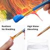 imageMr Pen Artist Paint Brushes for Acrylic Painting 10 pcs Soft Ochre Ergonomic Wooden Handle Synthetic Bristles in Different Sizes ampamp Shapes Watercolor BrushesBlue