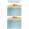 imageMr Pen Artist Paint Brushes for Acrylic Painting 10 pcs Soft Ochre Ergonomic Wooden Handle Synthetic Bristles in Different Sizes ampamp Shapes Watercolor BrushesBlue